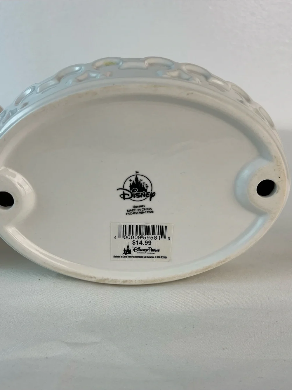 Mickey Mouse White Ceramic Soap Dish and Toothbrush Holder Brand New Disney 2pc